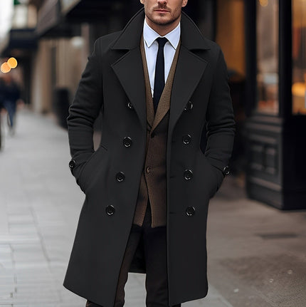 Men’s Long Wool Coat Black Men’s Long Wool Coat