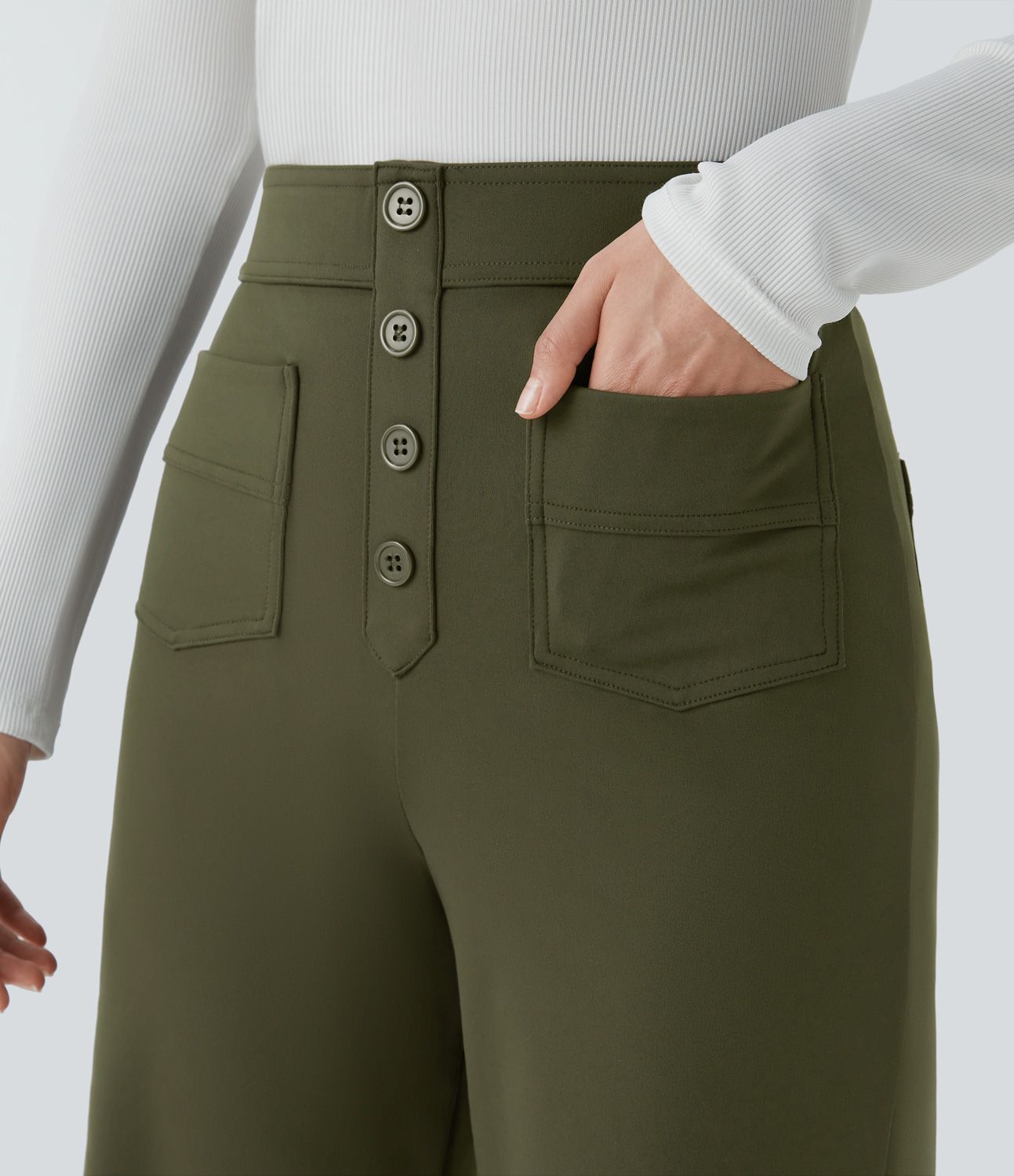 Jade | Elastic pants with high Waist Trousers