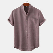 Solaro Short Sleeve Summer Shirt Purple Shirts