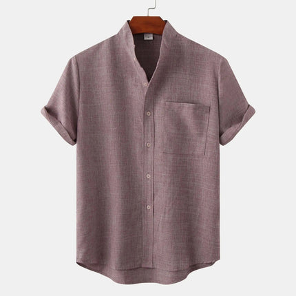 Solaro Short Sleeve Summer Shirt Purple Shirts
