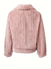 HINA™ - SOLID SINGLE BREASTED FUZZY COAT
