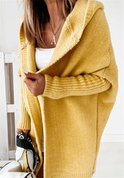 Oversized Bat-Sleeve Hooded Cardigan – Chic Comfort Women Jacket