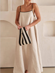 A-line Summer Vibe Contrasting Suspender Dress Dresses