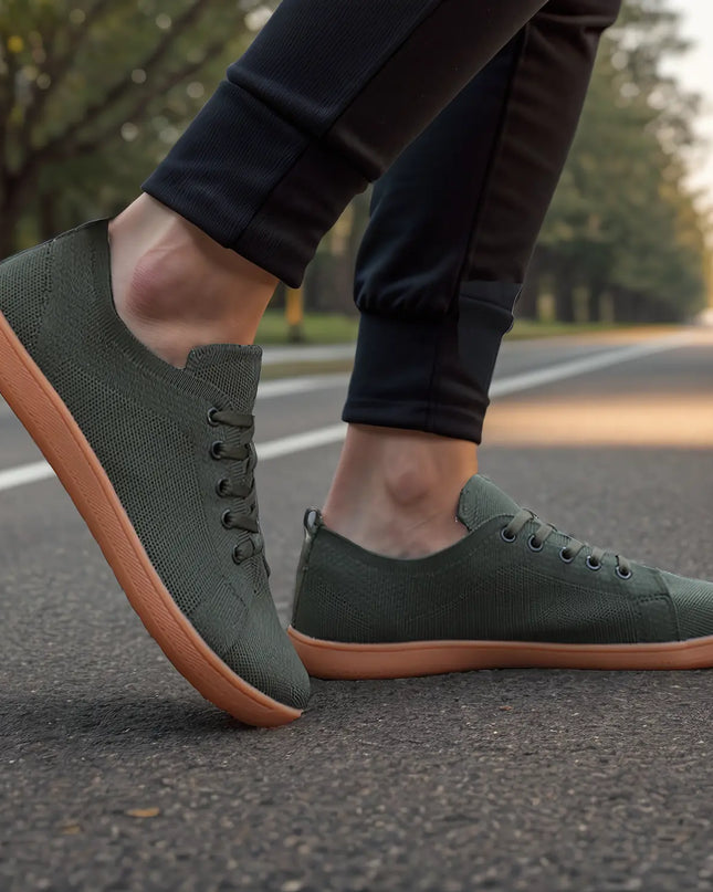 Wide Orthopedic Barefoot Shoes Lightweight Walking Shoes(Unisex) Military Green Adult Shoes