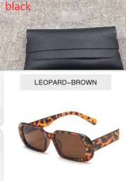 Retro Candy Color Small Frame Sunglasses With glasses bag Leopard Sunglasses