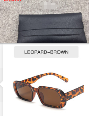 Retro Candy Color Small Frame Sunglasses With glasses bag Leopard Sunglasses