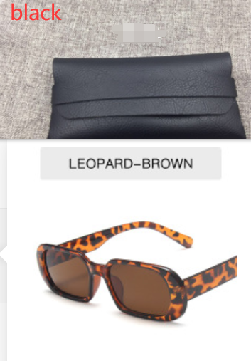 Retro Candy Color Small Frame Sunglasses With glasses bag Leopard Sunglasses