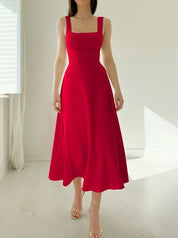 Yara | Stylish Midi Dress Red Dresses