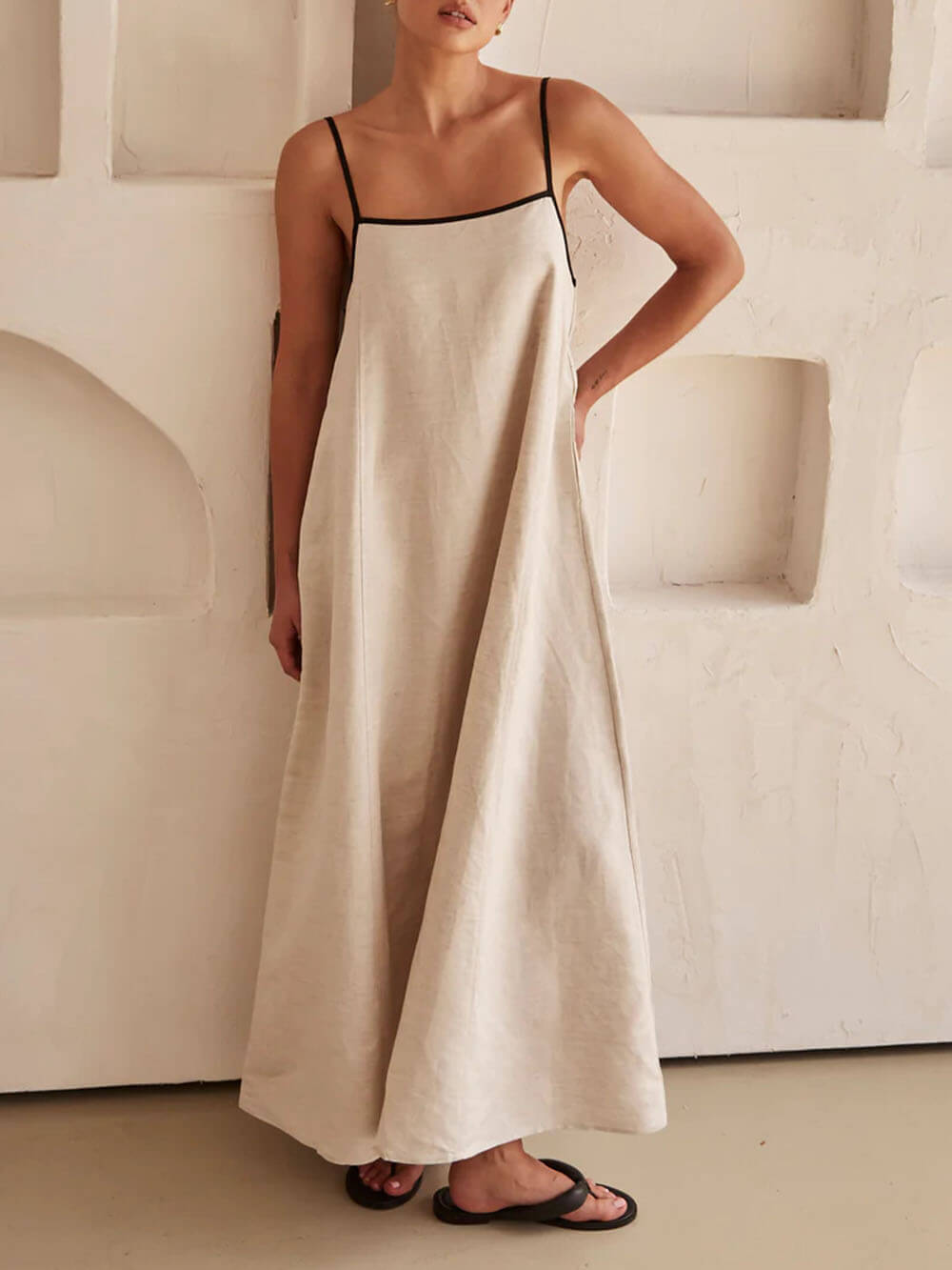 A-line Summer Vibe Contrasting Suspender Dress Dresses