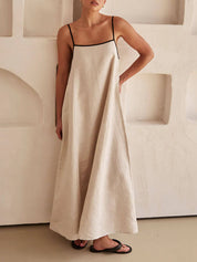 A-line Summer Vibe Contrasting Suspender Dress Dresses