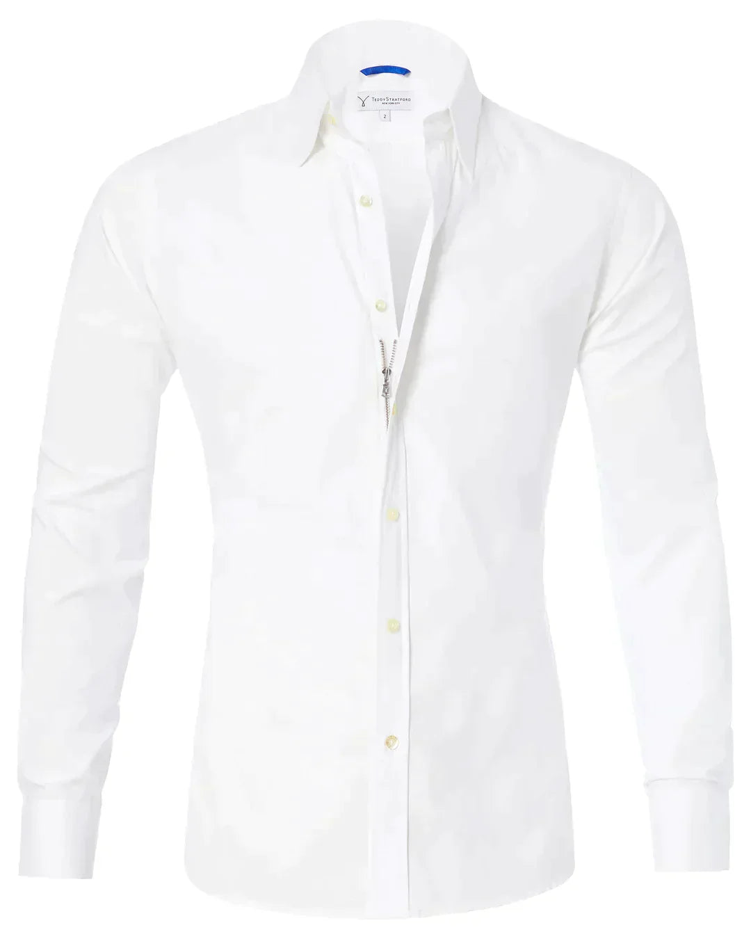 Men's Elite Stretch Zip-Up Shirt White Men Shirts