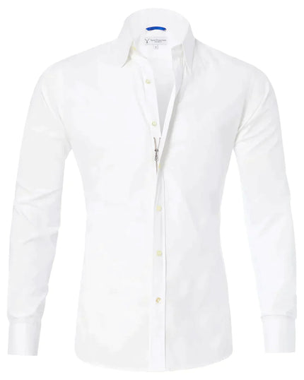 Men's Elite Stretch Zip-Up Shirt White Men Shirts