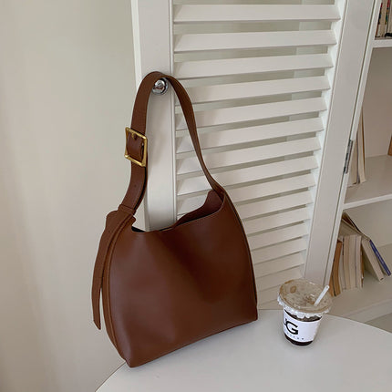 Women's Minimalist PU Leather Bag Brown Leather Bag