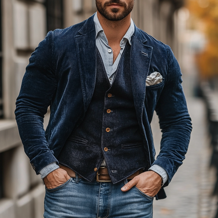 Premium Elegant Blazer Navy Blue Elegant Blazer