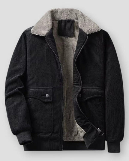Vintage Corduroy Sherpa-Lined Jacket Black Jackets
