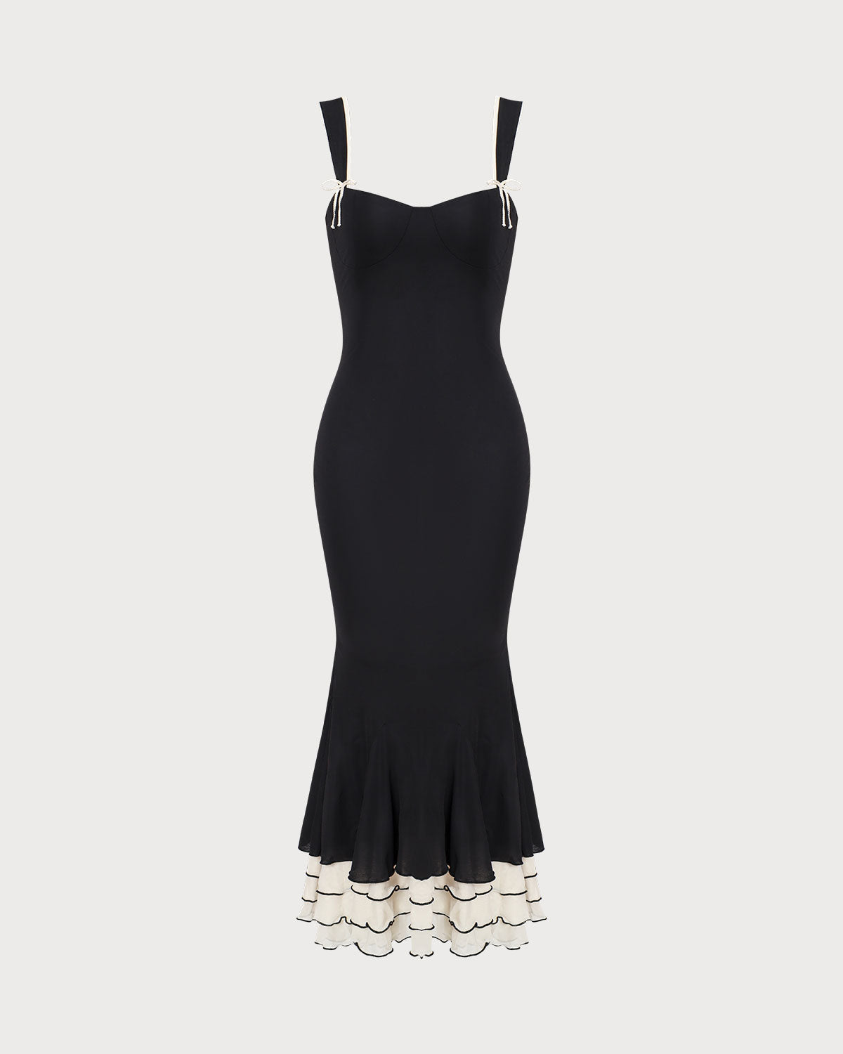 The Black Sweetheart Neck Bodycon Slip Maxi Dress Dresses