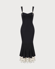 The Black Sweetheart Neck Bodycon Slip Maxi Dress Dresses