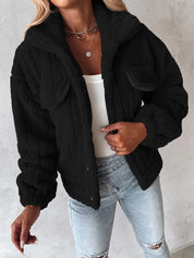 HINA™ - SOLID SINGLE BREASTED FUZZY COAT