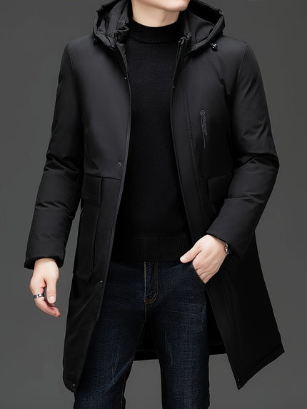 Hooded Elegant Coat Black Jacket