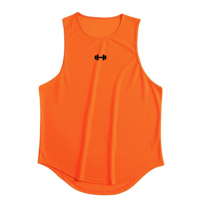 Men's Quick-Dry Sleeveless Fitness Vest Orange T-Shirts