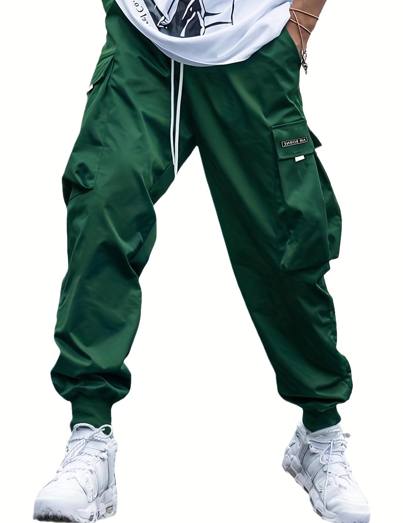 Men's Multi-Pocket Cargo Joggers Dark Green Cargo Pants