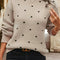 Cute Polka Dot Knit Sweater Beige sweater