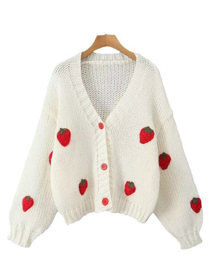 Soft Knit V-Neck Button Cardigan – Lightweight, Skin-Friendly Women's Sweater Cardigan