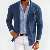 Breathable Summer Knit Blazer Blue Blazer