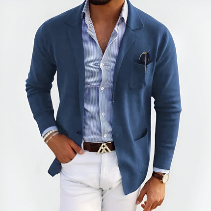 Breathable Summer Knit Blazer Blue Blazer