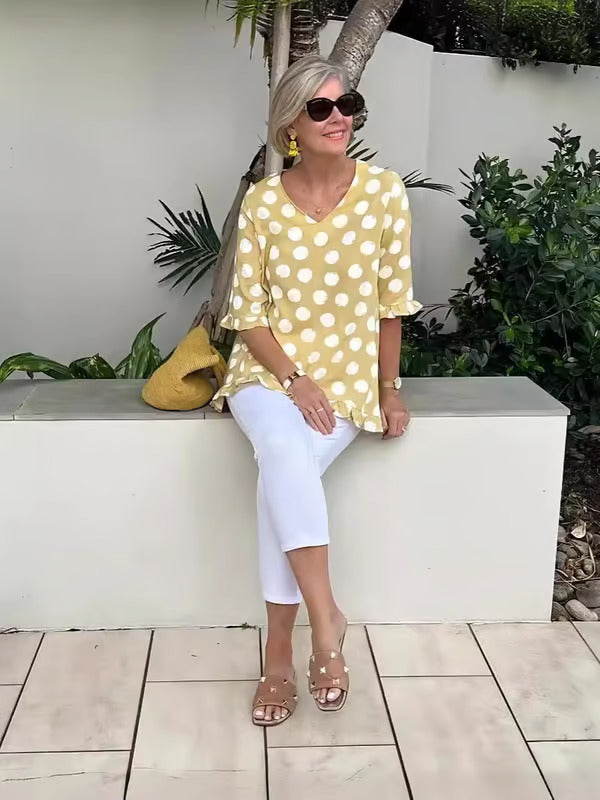 Noor | Casual Chic Printed Vintage Top Women Tops
