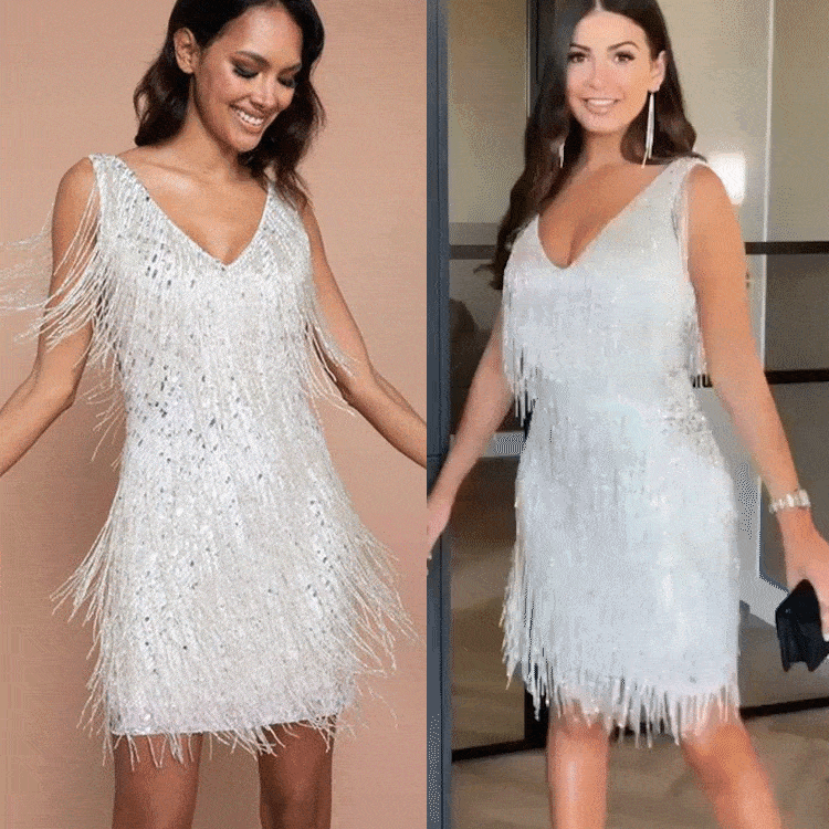 LookHot - V-Neck Slip Dress kleid