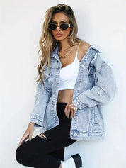 Oversized Denim Jacket Women – Olivia Trendy Jacket Women's Jacket