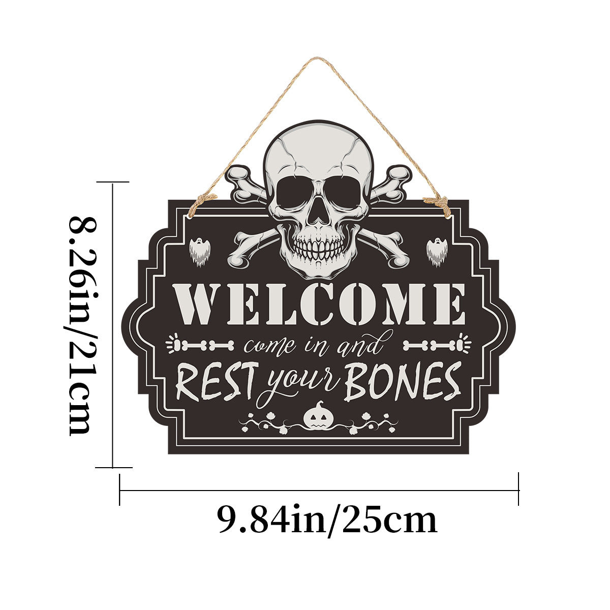 Halloween Wood Grain Doorplate Decor Wansheng Skull Doorplate Halloween Decorations
