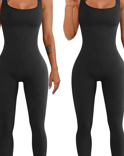 Women's Suspender Tank Top Tights Black black