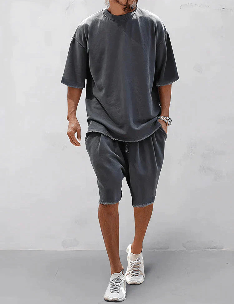 Casual Mens Set Sleek Comfort For Men Dark Grey Men Set