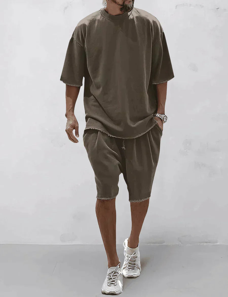 Casual Mens Set Sleek Comfort For Men Brown Men Set