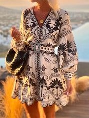 Fashion Printed Beach Loose Mini Dress Dresses