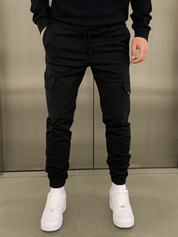 Maxime | Stylish and practical cargo joggers Black