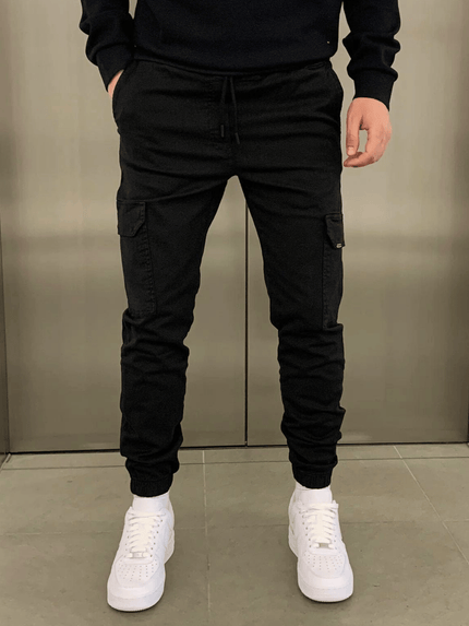 Maxime | Stylish and practical cargo joggers Black