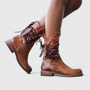 Kryzelle Elegant Women's Ankle Boots Brown Boots