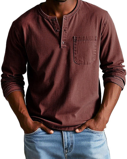 Archer – Classic Henley Shirt Red