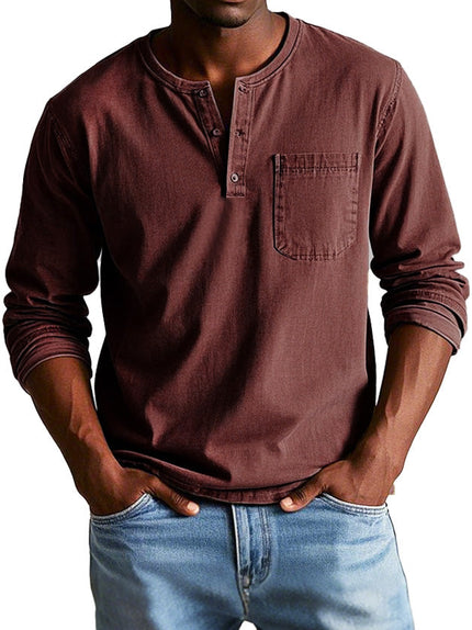Archer – Classic Henley Shirt Red