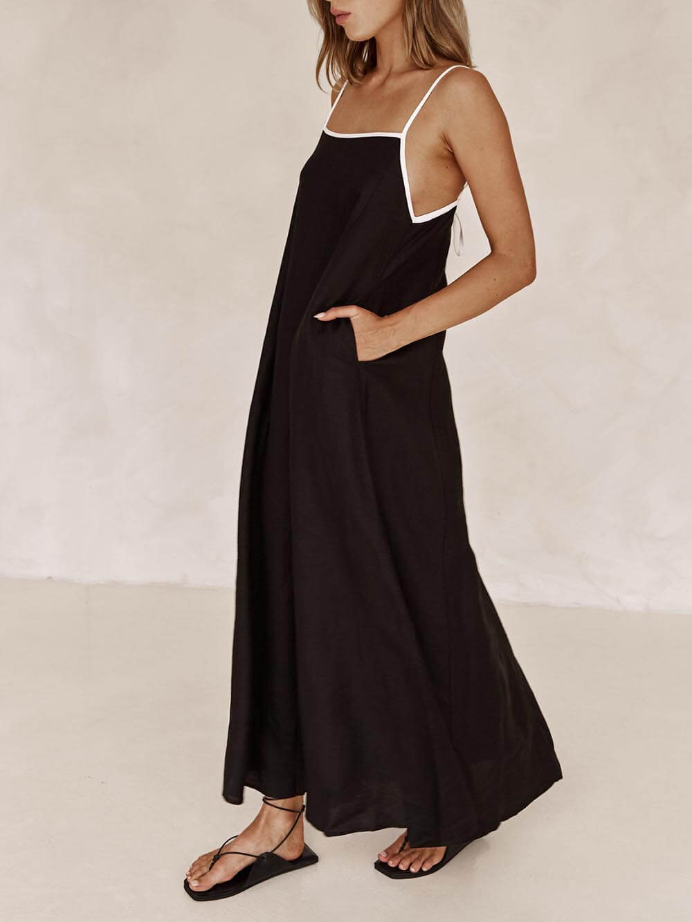 A-line Summer Vibe Contrasting Suspender Dress Dresses