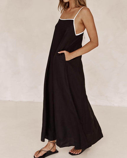 A-line Summer Vibe Contrasting Suspender Dress Dresses