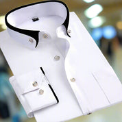 Classic Long Sleeve Shirt – Bold Color Options White Men's shirts