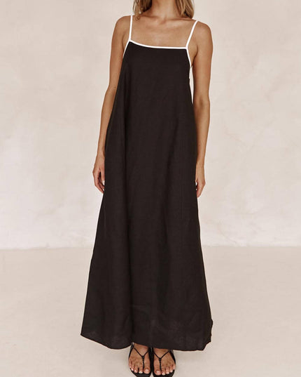 A-line Summer Vibe Contrasting Suspender Dress Dresses