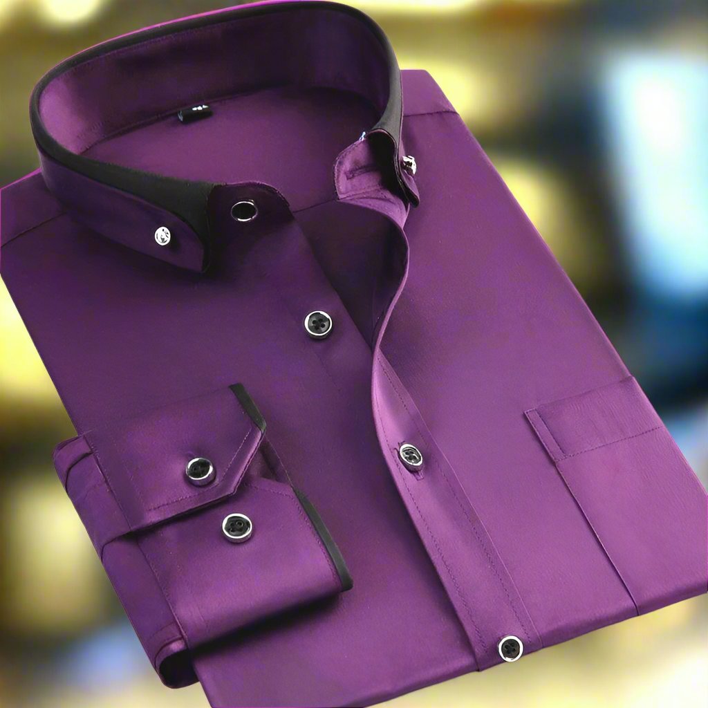 Classic Long Sleeve Shirt – Bold Color Options Lilac Men's shirts