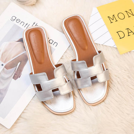 'H' Design Sandals Silver Sandals