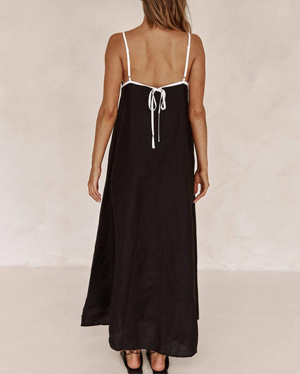 A-line Summer Vibe Contrasting Suspender Dress Dresses