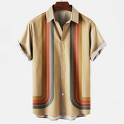 Dominik - Men's Retro-Style Shirt Brown Shirts